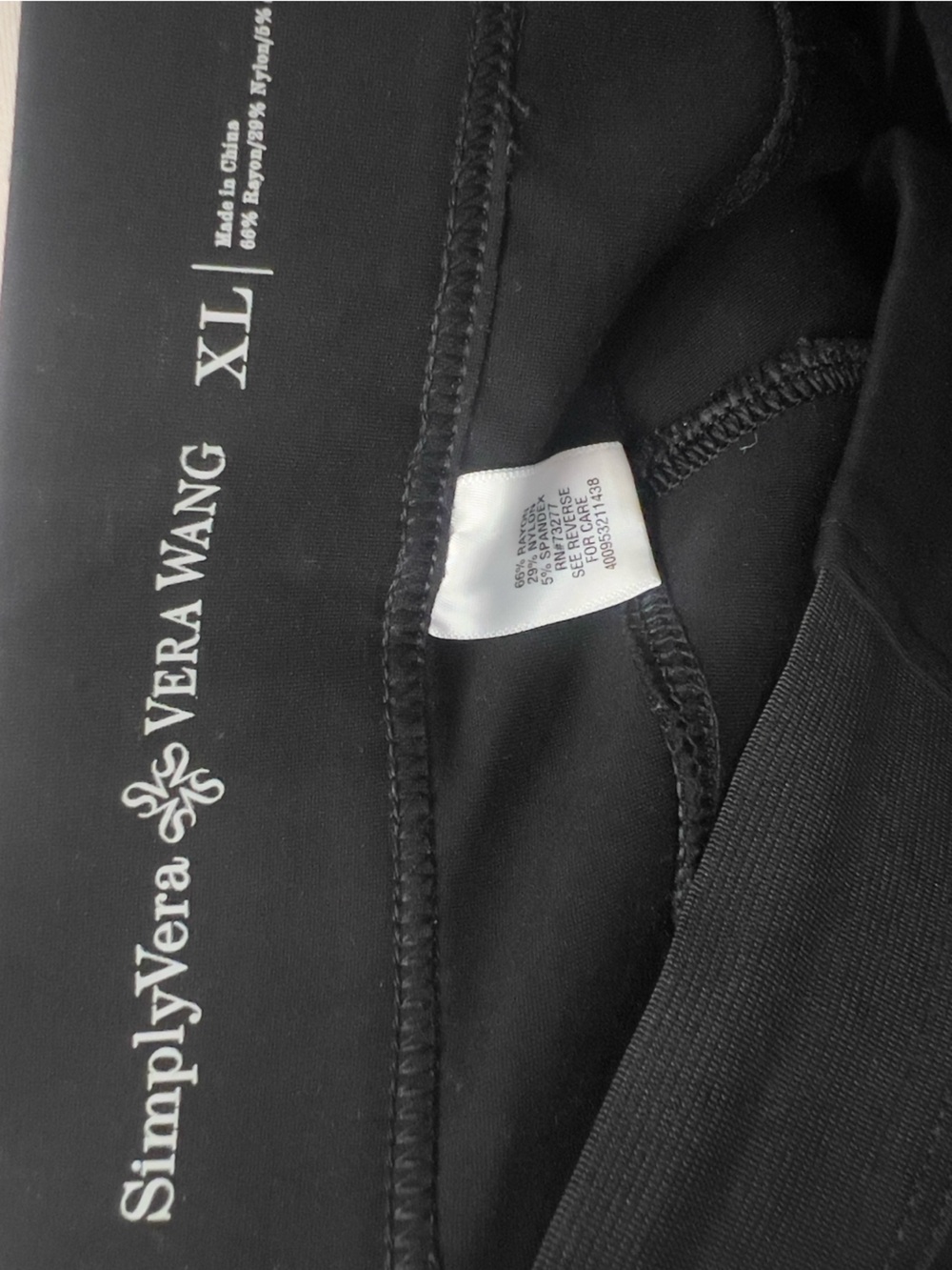 Simply Vera Vera Wang Black Pull-On Ponte Leggings Pants XL - Picture 7 of 8